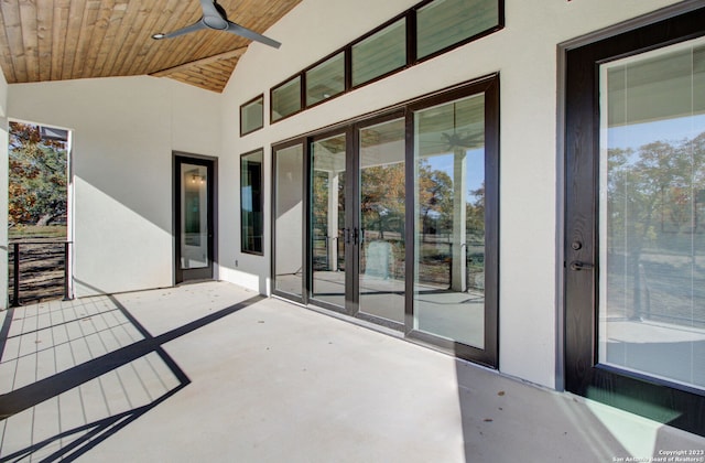 view of patio / terrace featuring ceiling fan