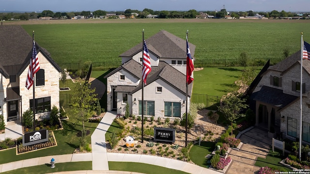 bird's eye view with a rural view