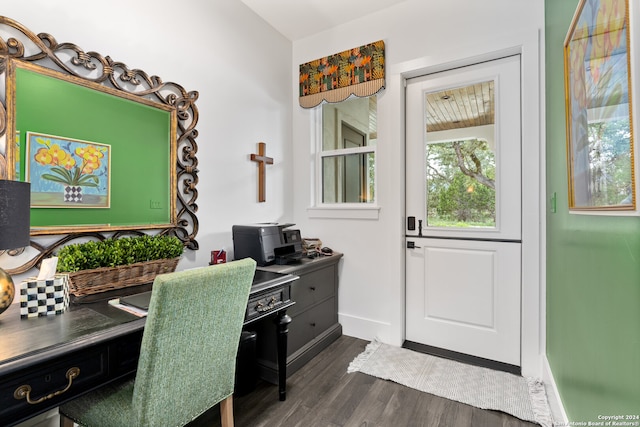 office featuring dark hardwood / wood-style flooring