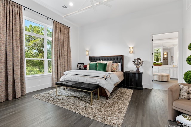 bedroom featuring dark wood-type flooring