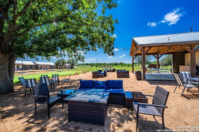 view of patio / terrace featuring a gazebo