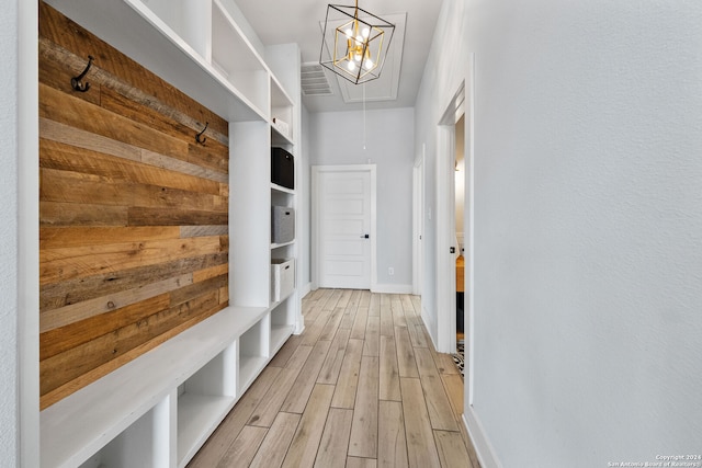 mudroom featuring light wood-type flooring