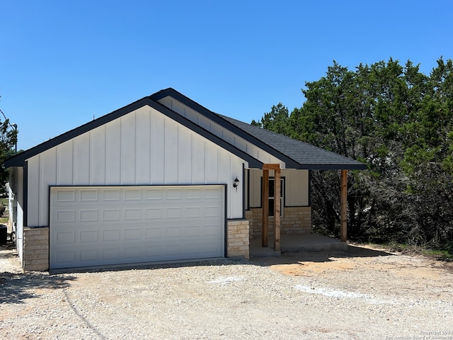 view of front of home with a garage