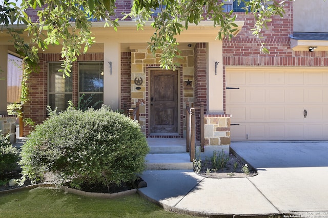 entrance to property with a garage