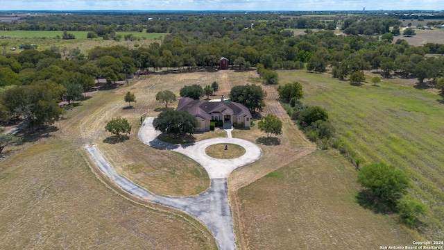 aerial view featuring a rural view