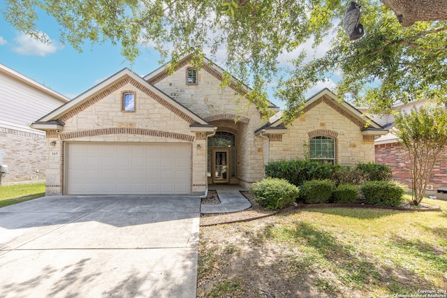 view of front of house with a garage