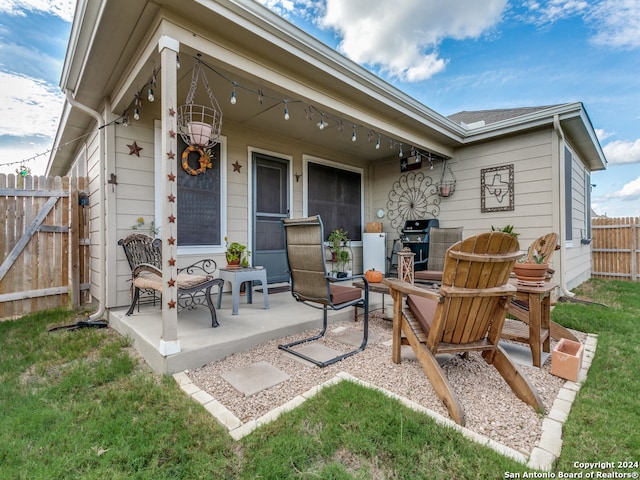 view of patio / terrace with a grill