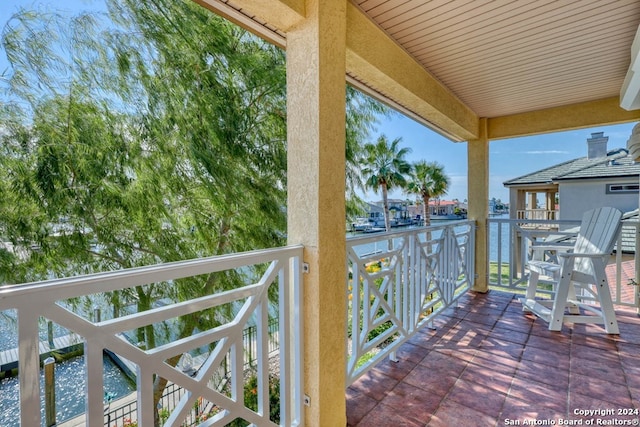 balcony with a water view