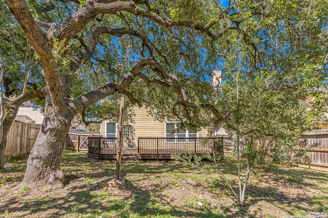 view of yard featuring a deck