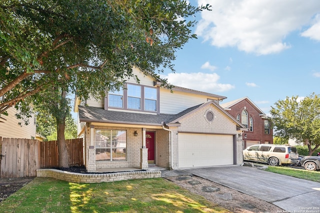 front of property featuring a garage