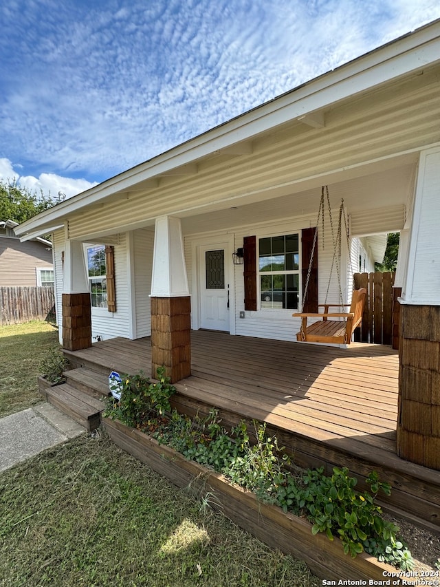 exterior space with covered porch