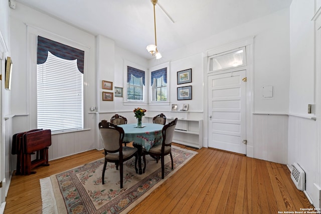 dining space featuring light hardwood / wood-style flooring