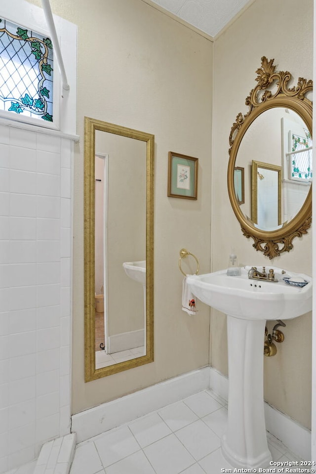 bathroom featuring tile patterned flooring