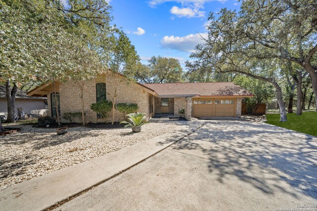 view of front of house with a garage