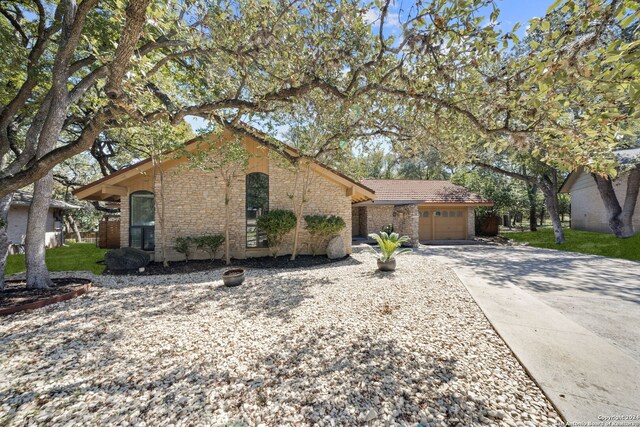 view of front of home with a garage