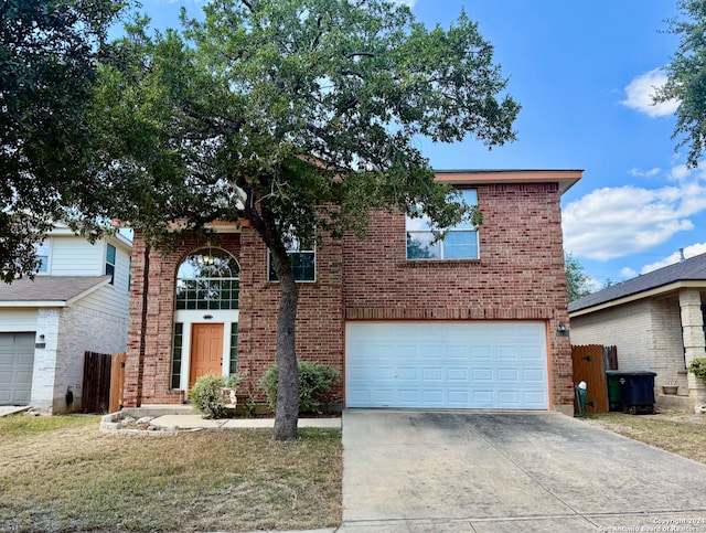 front facade with a garage