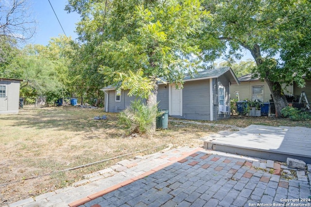 view of yard featuring a deck