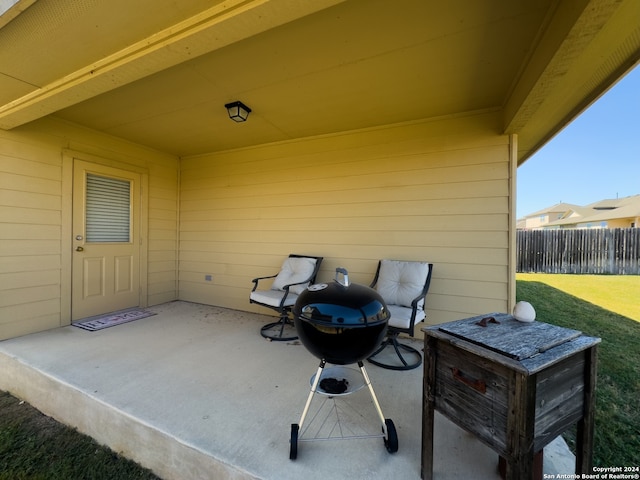 view of patio featuring area for grilling