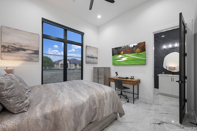 bedroom with ceiling fan