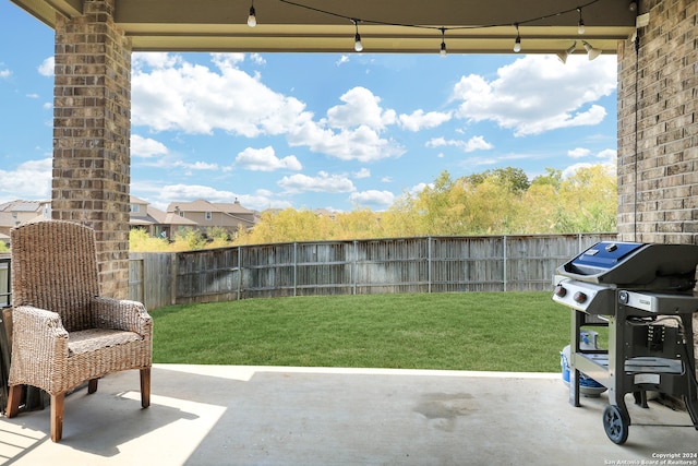 view of patio / terrace featuring a grill