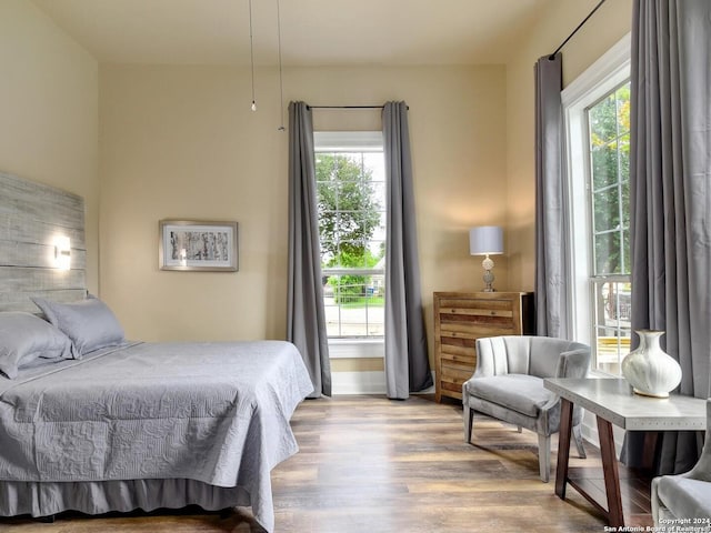 bedroom featuring light hardwood / wood-style flooring