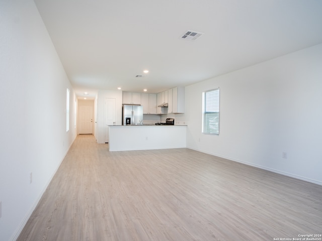 unfurnished living room featuring light hardwood / wood-style floors