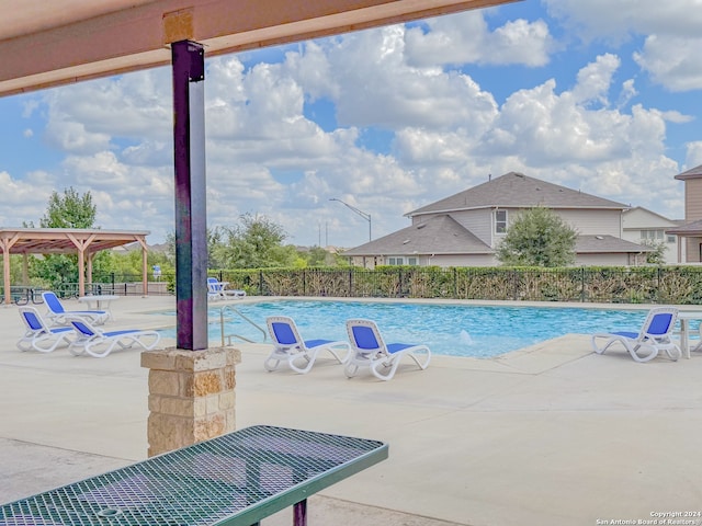 view of pool featuring a patio area