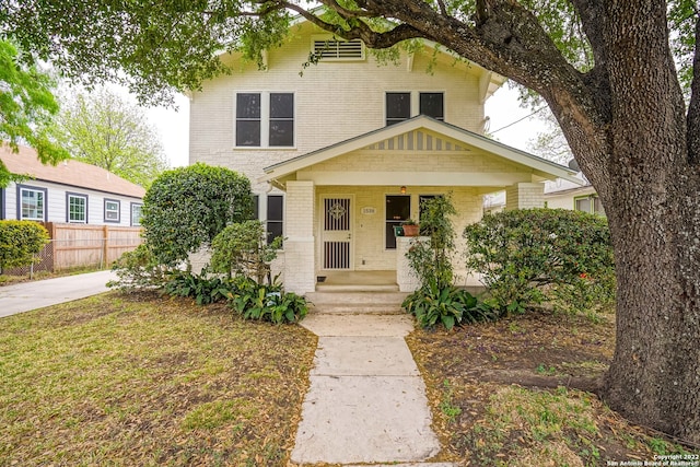 view of front of property with a porch