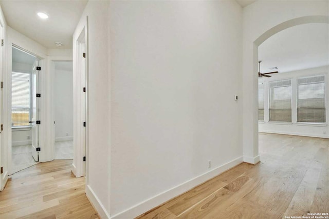 hallway featuring light hardwood / wood-style floors