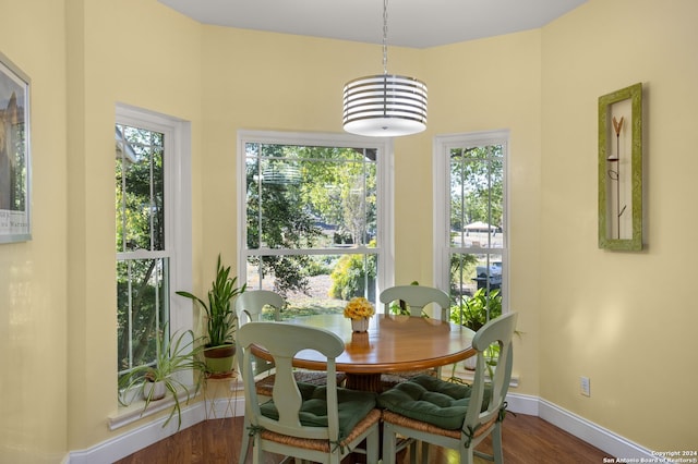 dining area featuring wood-type flooring