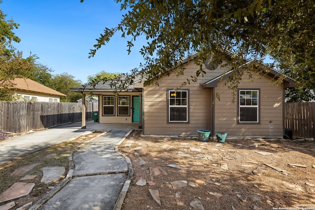 view of front of home featuring a patio