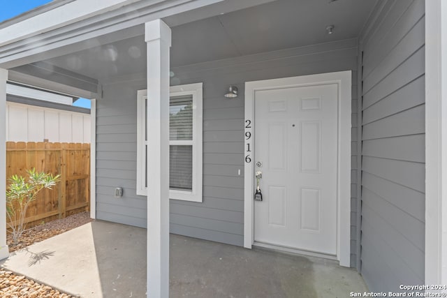 view of doorway to property