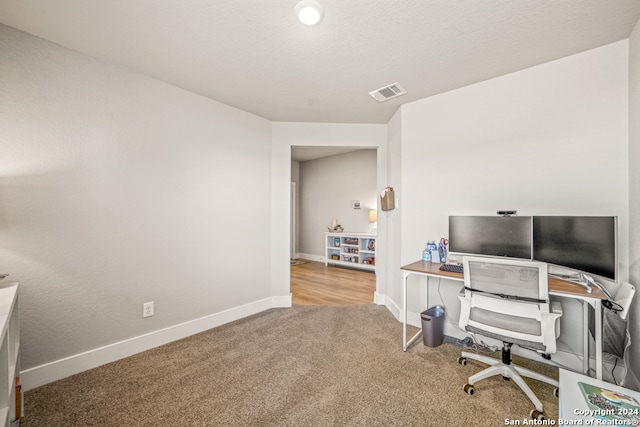 view of carpeted office