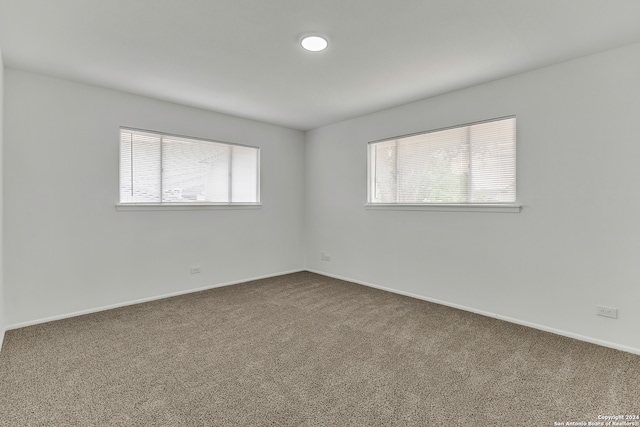 empty room with a healthy amount of sunlight and carpet floors