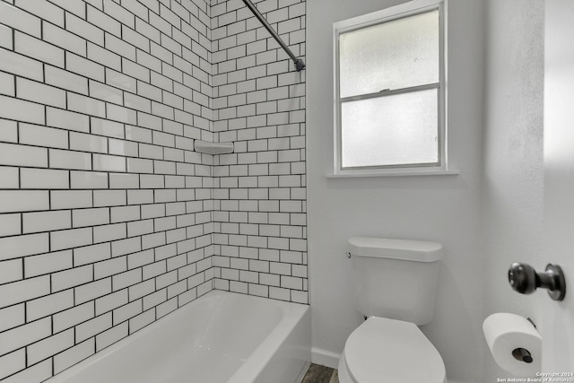 4207 High Sierra, San Antonio, TX 78228 - bathroom with toilet, baseboards, and  shower combination