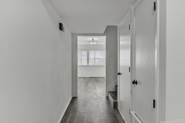 4207 High Sierra, San Antonio, TX 78228 - hall with dark wood-style floors and baseboards
