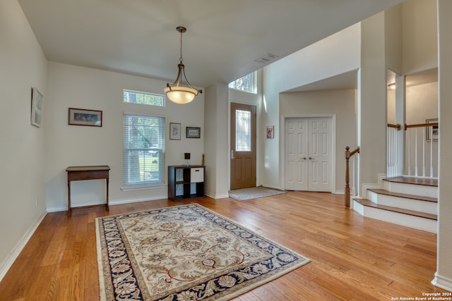 entryway featuring light wood-type flooring