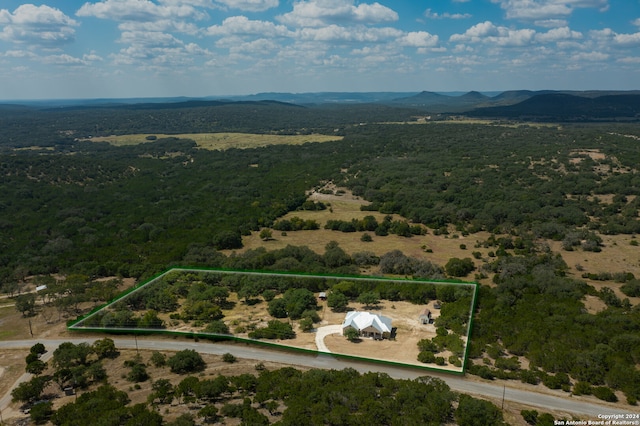 drone / aerial view with a mountain view