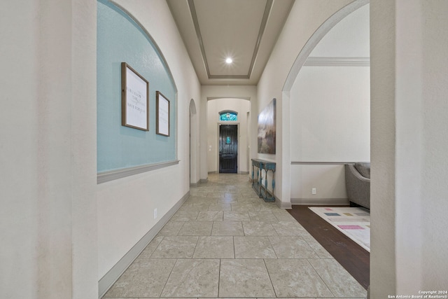 hallway featuring light wood-type flooring