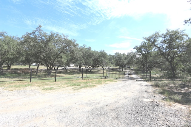 view of road with a rural view