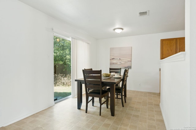 view of dining area