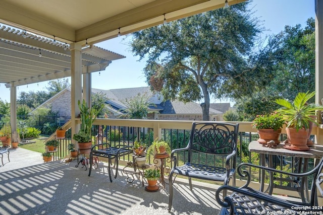 view of patio / terrace with a pergola