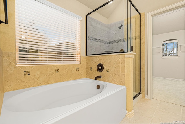 11806 Jasmine Way, San Antonio, TX 78253 - full bath with tile patterned floors, a shower stall, and a garden tub