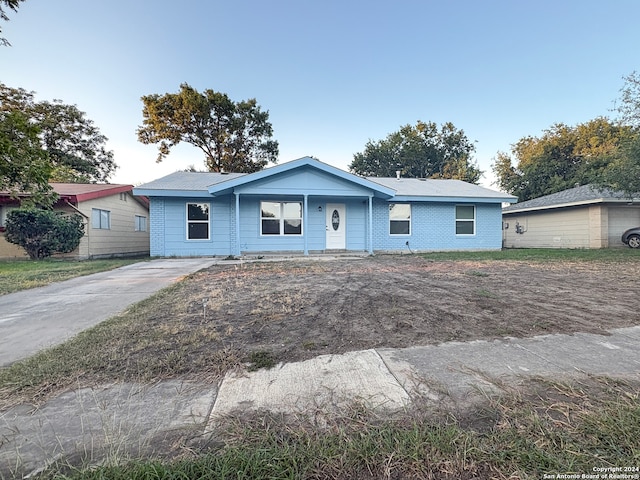 view of single story home