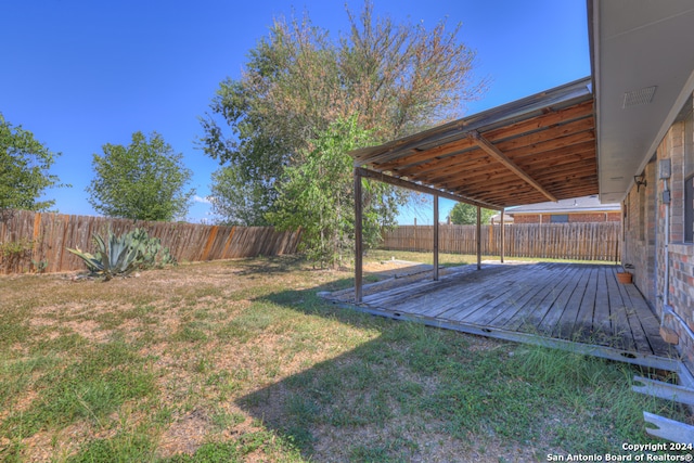 view of yard featuring a deck