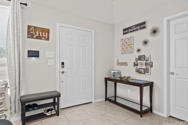 view of tiled foyer entrance