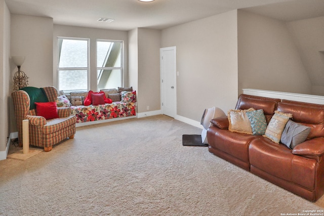 living room featuring carpet flooring