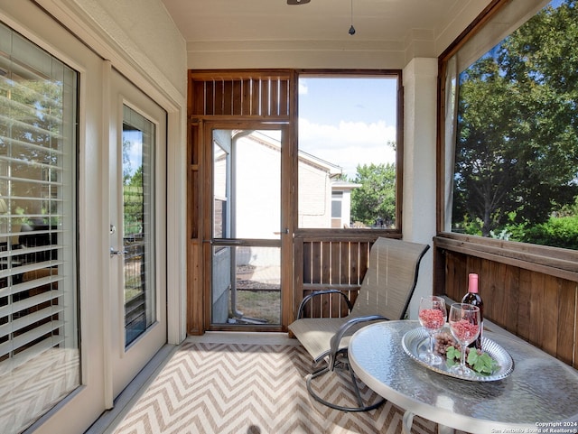 view of sunroom