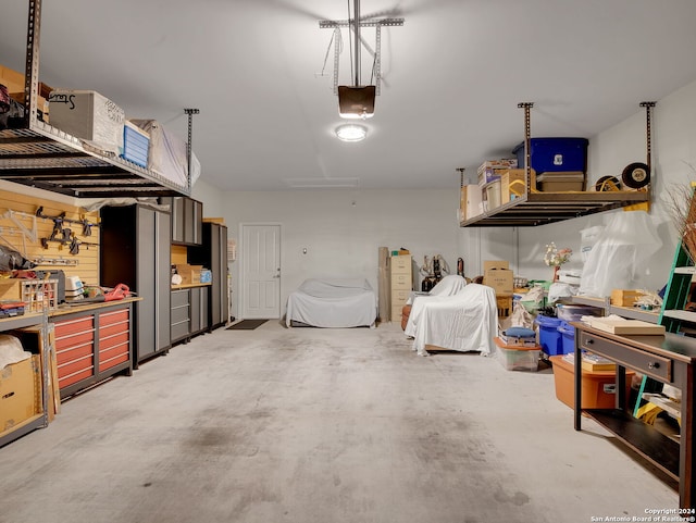 garage featuring a garage door opener