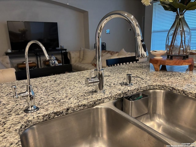 3443 Iron Cyn, Bulverde, TX 78163 - interior details featuring light stone countertops and a sink